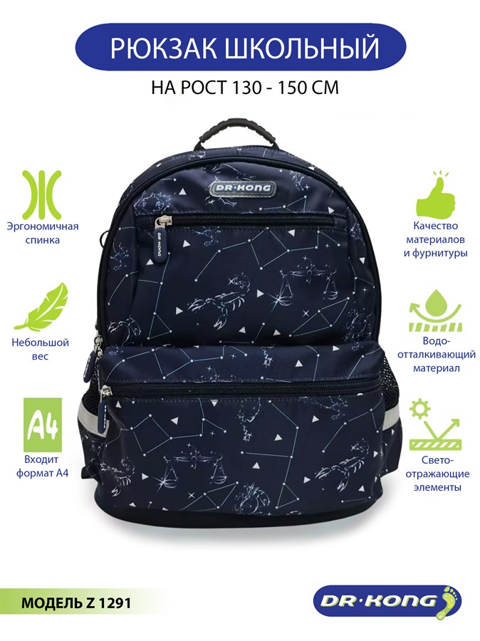 Школьный рюкзак DR.KONG Z 1291 для мальчиков на рост 130-150 см 1291 - фото 5521